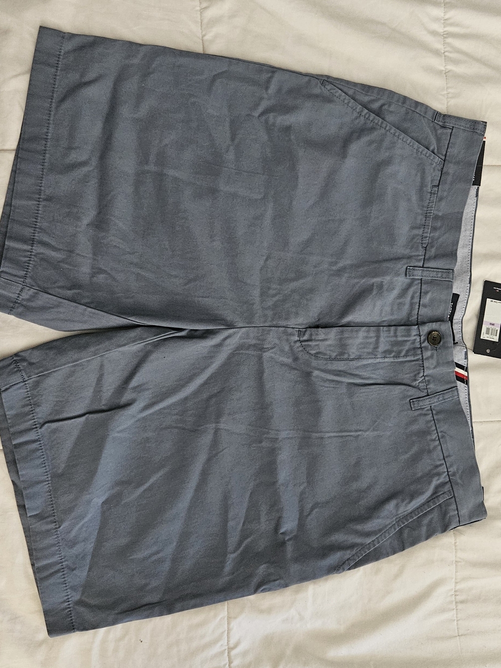 New-Tommy Hilfiger Men's Slate Blue Flat-Front Shorts